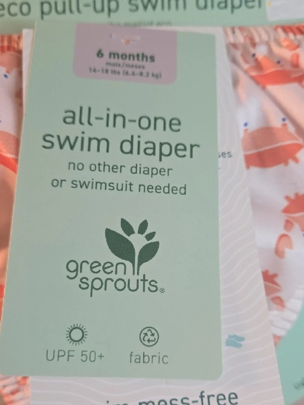 Green Sprouts Coral Crab Eco Pull-Up Swim Diaper - 6 Months